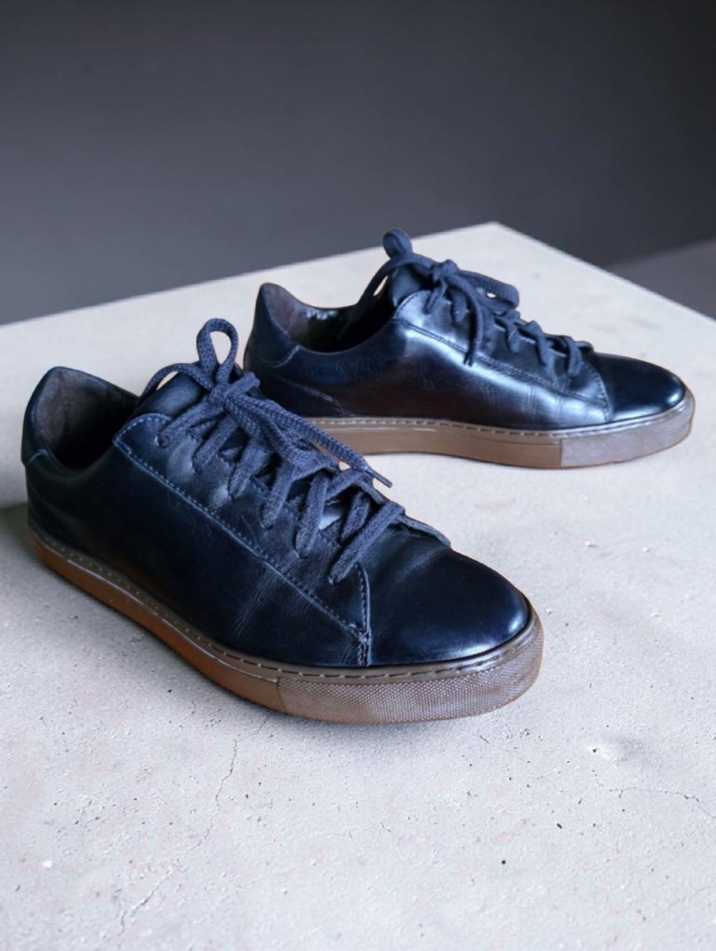G. Brown (8.5) Men's The Court Sneaker In Leather Navy Blue